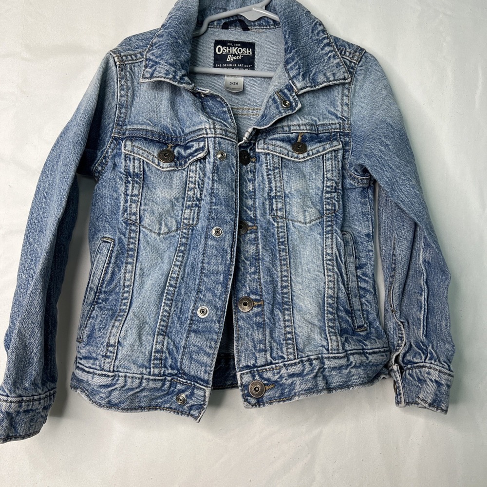 Oshkosh B'gosh Denim Jean Jacket Button Up Unisex Toddler Size 5/5A